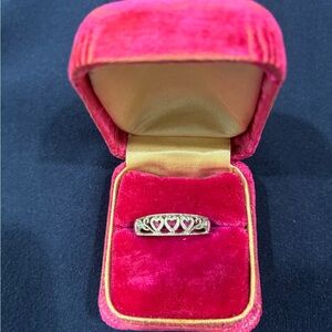 Ruby and Diamond Heart Ring - 14K White Gold
